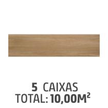 Kit com 5 Caixas de Porcelanato Carvalho Natural 26x106cm Caixa 2,00m² Retificado Marrom - Biancogres