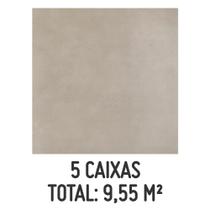 Kit com 5 Caixas de Porcelanato Natural Hit Gris 80x80cm Com 1,91m² Retificado Cinza
