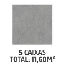 Kit com 5 Caixas Pisos Cerâmico Elemento Plus 62x62cm Caixa 2,32m² Cinza Cecafi