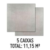 Kit com 5 Caixas Pisos Cimentcolor Mate Acetinado HD 61x61cm Caixa 2,23m² Cinza