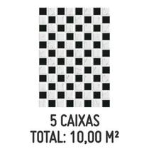 Kit com 5 Caixas Revestimentos Dhama Brilhante 32x45cm Caixa 2,00m² Preto e Branco - Formigres
