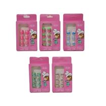 Kit com 5 Caixas Unhas Postiça Kids Infantil com Cola