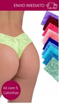 Kit Com 5 Calcinha Fio De Renda Mini Caleçon Sexy