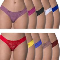 Kit Com 5 Calcinha Tanga Papoula Juvenil Adulto Em Microfibra Lingerie Luxo - 408