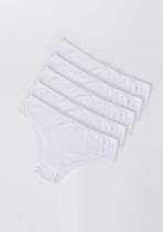 Kit Com 5 Calcinhas Básicas Caleçon Em Algodão Com Elastano