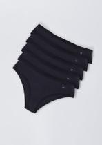 Kit Com 5 Calcinhas Básicas Caleçon Em Algodão Com Elastano