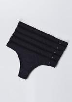 Kit Com 5 Calcinhas Básicas Em Algodão Com Elastano