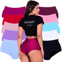 Kit com 5 Calcinhas Boxer Sem Costura Corte Laser Shortinho