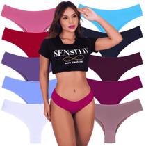 Kit com 5 Calcinhas Sensitiv Sem Costura Microfibra. Kit com 5 Calcinhas Sensitiv Sem Costura Microfibra.