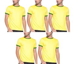 Kit com 5 Camisas Camisetas Blusas Baby Looks T-shirts Masculina Feminina Slim Básica 100% Algodão