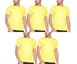Kit com 5 Camisas Camisetas Blusas Baby Looks T-shirts Masculina Feminina Slim Básica 100% Algodão