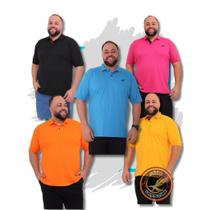 kit com 5 camisas gola polo piquet plus size com bordado robles G1/G2/G3 polo clásica