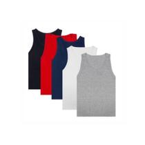 Kit Com 5 Camiseta Regata Masculina Lisa Básica Colorida - Atw Store