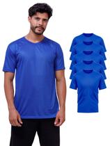 Kit Com 5 Camisetas Azul Royal 100% Poliéster