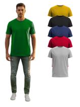 Kit Com 5 Camisetas Básica Poliéster Colorida