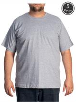 Kit Com 5 Camisetas Básicas Cinza Plus Size Kit Com 5 Camisetas Básicas Cinza Plus Size