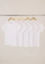 Kit Com 5 Camisetas Femininas Slim Básicas