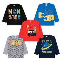 Kit com 5 camisetas infantil juvenil para meninos - TGS Confecções
