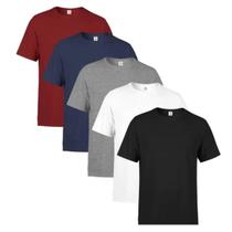 Kit Com 5 Camisetas Lisas Masculina 100% Poliéster - Cores Sortidas