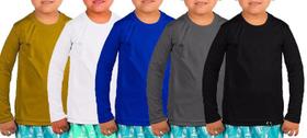 Kit com 5 Camisetas Manga Longa com Proteção Solar UV FPS 50+ Infantil