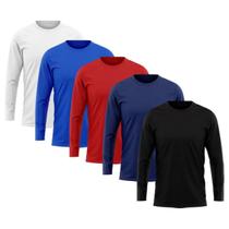 Kit Com 5 Camisetas Manga Longa Masculina Com Cores Sortidas