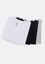 Kit Com 5 Camisetas Masculinas Básicas Slim