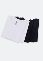 Kit Com 5 Camisetas Masculinas Básicas Slim
