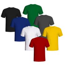 Kit Com 5 Camisetas Masculinas Cores Sortidas Algodão