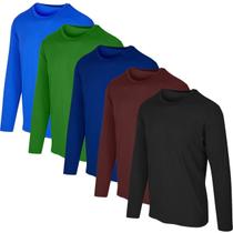 Kit com 5 Camisetas Masculinas UV Proteção Solar UV50+ Slim Fitness