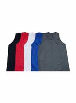 Kit Com 5 Camisetas Regatas Básica Lisa Poliéster - Colorido