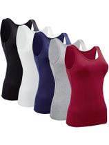 Kit com 5 Camisetas Regatas De Alça Grossa Básica Lisa