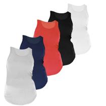 Kit Com 5 Camisetas Regatas Feminina Cores Sortidas