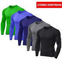 Kit com 5 Camisetas UV Masculinas Segunda Pele Tecido Confort Cores Sortidas