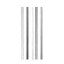 Kit com 5 Canudos em Aço Inox 22 cm Milk Shake 12mm + Escova de Limpeza Frigopro