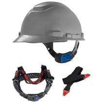 Kit com 5 Capacete Segurança 3M H700 Eletricista Engenheiro Cinza