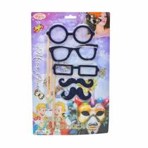 Kit Com 5 Cartela Palito Óculos E Bigode