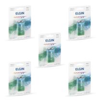 Kit com 5 cartelas de baterias 9v alcalina c/1 ht01 82158 - ELGIN
