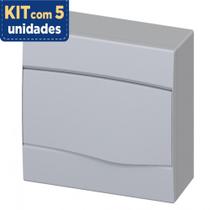 Kit Com 5 Centro Distribuição Pvc Sobrepor Opaco 9 Din Brum