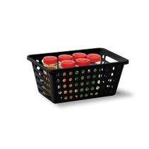 Kit com 5 cestas organizadora preta K356-4 Niquelart