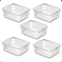 Kit com 5 Cesto Organizador Multiuso Retangular P