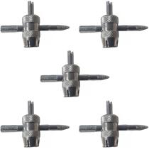 Kit Com 5 Chave Ventil Saca Válvula Extrator Pneu Ômega 4X1