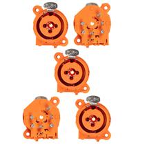 Kit com 5 Conector Combo Painel XLR P10 Profissional Laranja Kit com 5 Conector Combo Painel XLR P10 Profissional Laranja