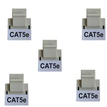 Kit com 5-Conector Fêmea Rj45 Keystone Cat5e Branco - SIX