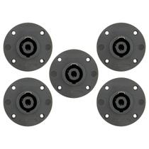 Kit Com 5 Conector Speakon Fêmea Painel 4 Polos Santo Angelo