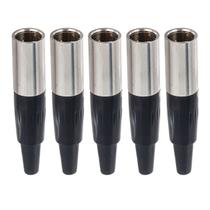 Kit com 5 Conectores Mini PLug XLR Macho