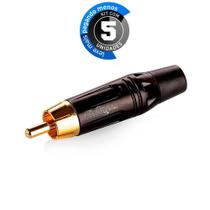 Kit Com 5 Conectores Rca Linha Gold - Preto - Cirilo Cabos