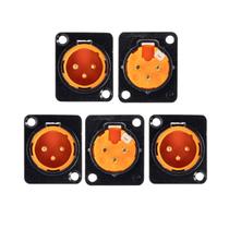 Kit com 5 Conectores XLR Macho Painel Black Profissional Laranja Kit com 5 Conectores XLR Macho Painel Black Profissional Laranja