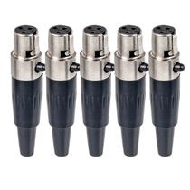 Kit com 5 Conectorres Mini PLug XLR Fêmea Kit com 5 Conectorres Mini PLug XLR Fêmea