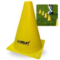Kit com 5 Cones de Agilidade para Treinamento 18 Cm Amarelo Liveup Liveup Sports