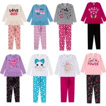 Kit com 5 Conjuntos Cotton Meia Estação Menina